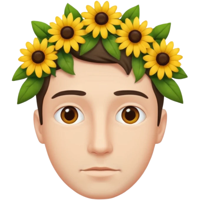 Man flowers at bottom head emoji