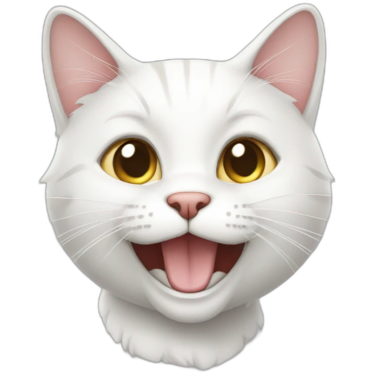 happy-white-cat emoji