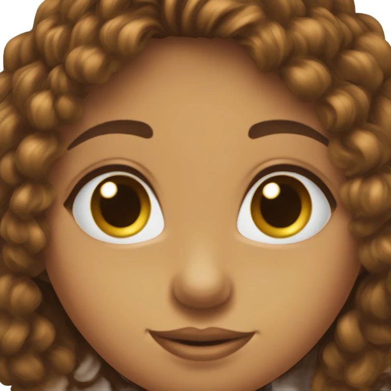 Métisse cheveux bouclé yeux marron fille emoji