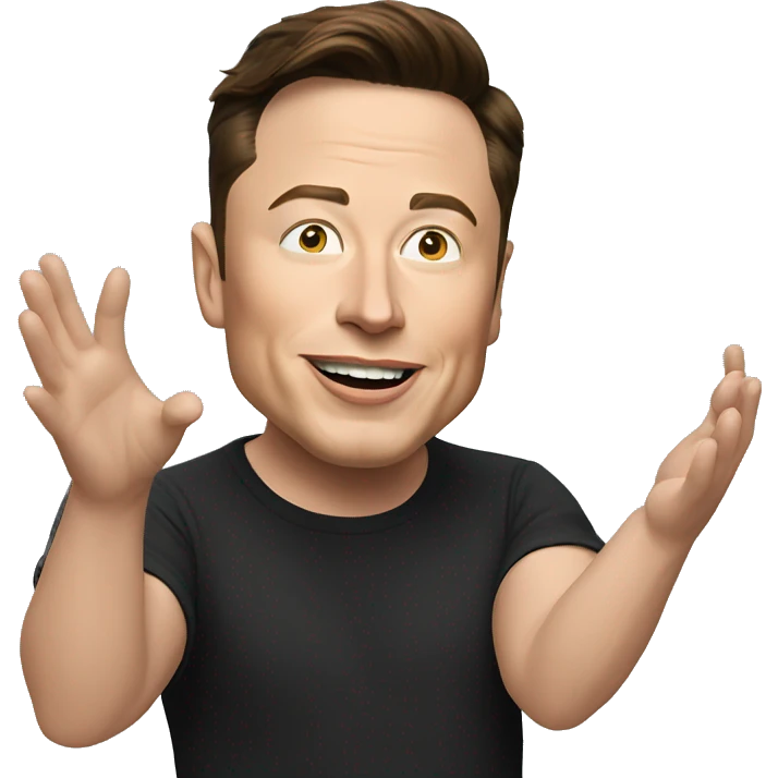 elon musk explaining something with moving hand  emoji