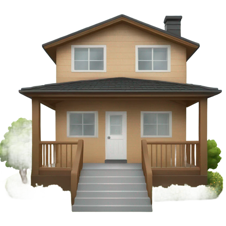 Modern front facing family house with wood features emoji