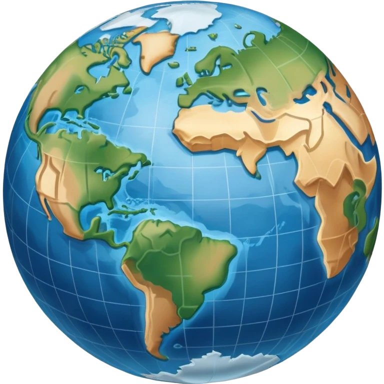 an icon featuring a with an earth, atitude and longitude lines, a textbook, and a topographic map, symbolizing geography as a science. The design includes a compass, mountain ranges, and rivers, representing the study of Earth's features and landscapes. Transparent background highlights geography. emoji
