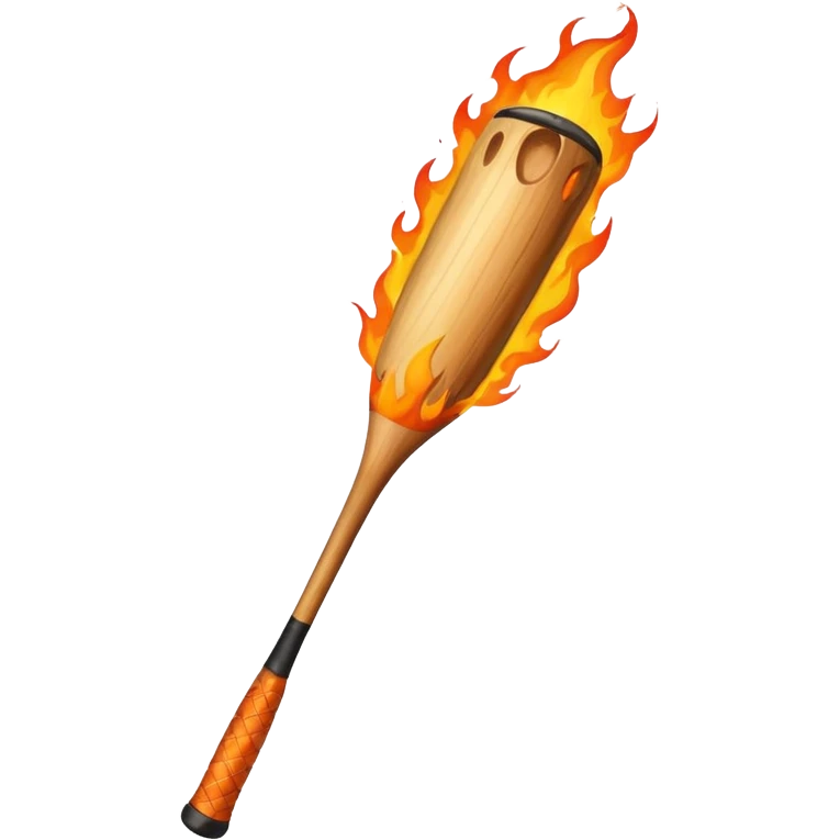 Baseball bat with flames emoji