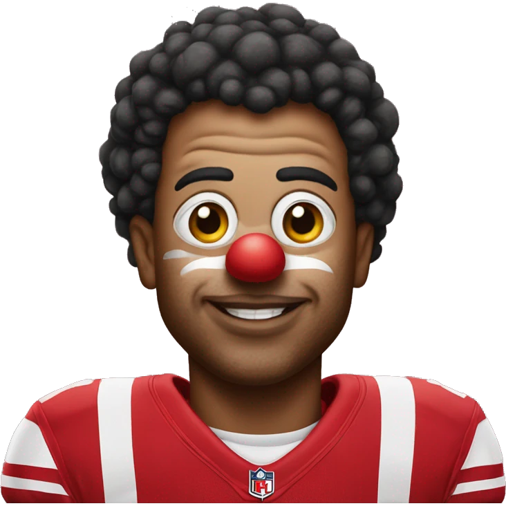 Clown wearing 49er gear emoji