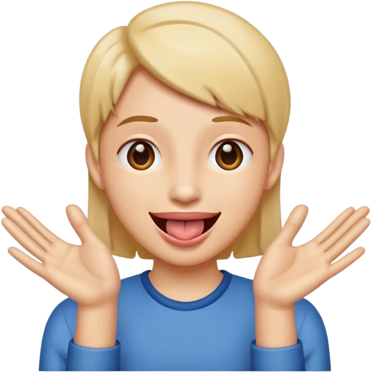 tounge out with hands on the side emoji