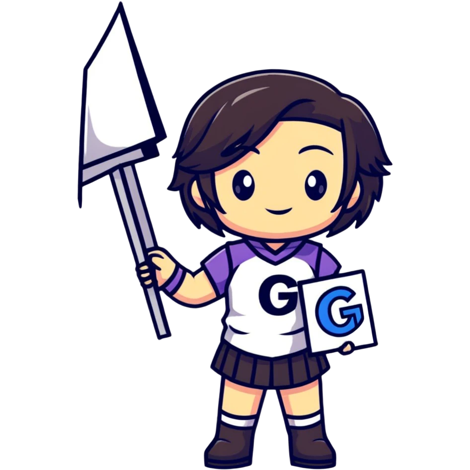 magical heroine chibi emote holding a sign that says 'GG' emoji