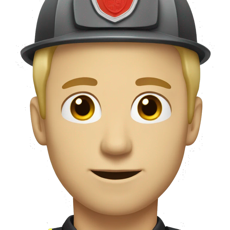 caucasian, blonde male firefighter with brown eyes emoji