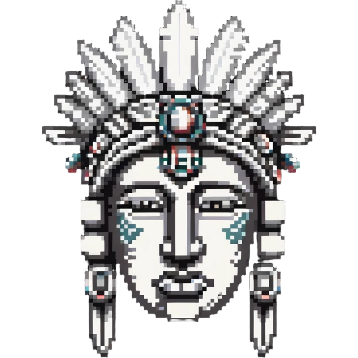 Toltec carved stone head with decorated headdress emoji