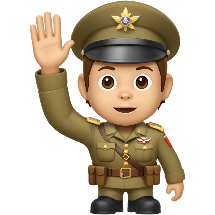 Chunky Monkey Soldier waving salut  emoji