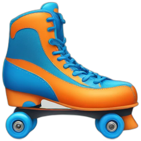 orange blue roller skate emoji