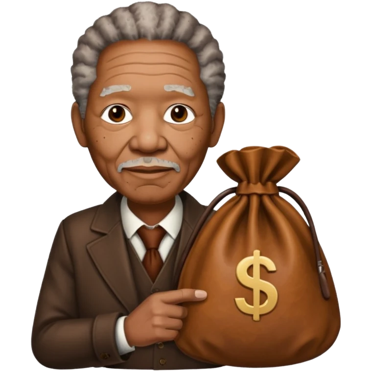 morgan freeman holding money bag emoji