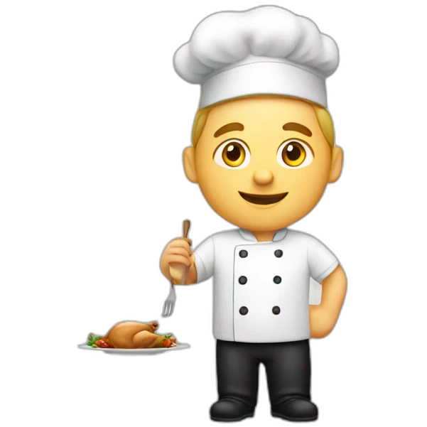 White Male chef making turkey emoji