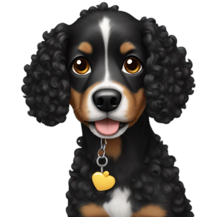 Dog black curly hair emoji