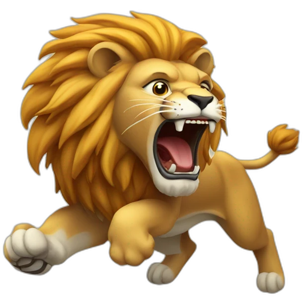 attacking lion emoji