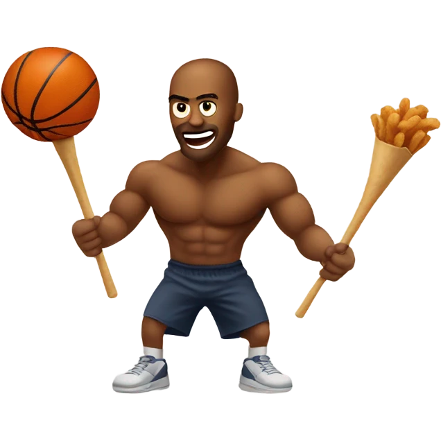 Basketball eating fried chicken emoji