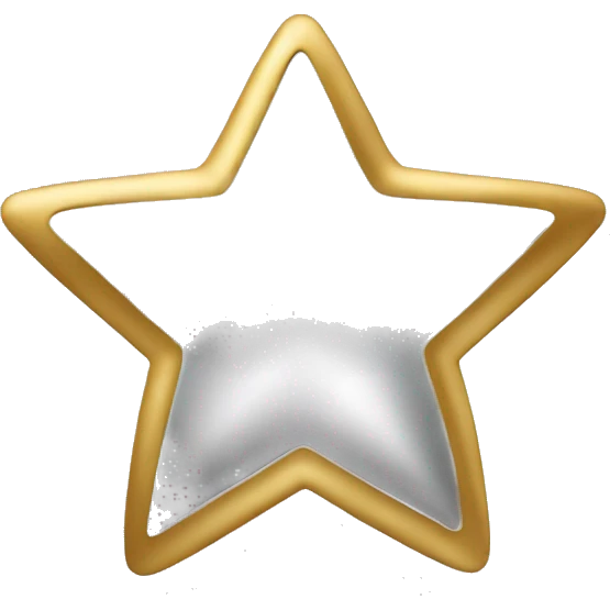 Create a silver star emoji identical to the classic gold star emoji (⭐️). It should match the same size, shape, and smooth shading, but in metallic silver. Keep the design simple and glossy, just like the original Apple star emoji. Rounded ends emoji