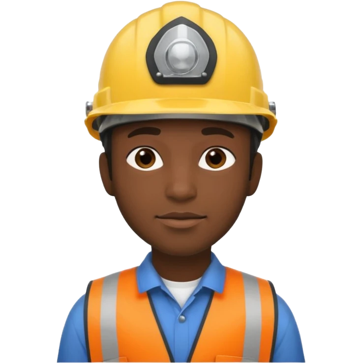 black man wearing safety helmets emoji