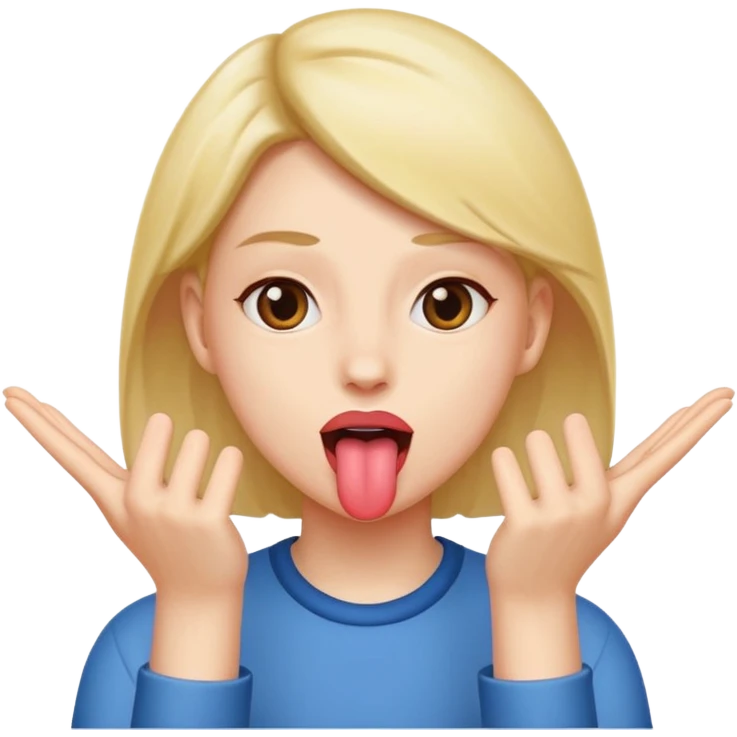 tongue out with hands to the side emoji