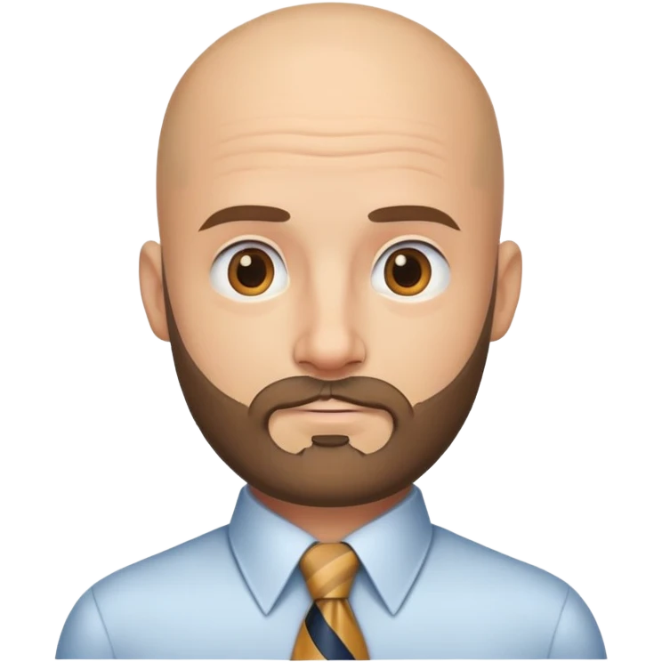 bald man in necktie and beard portrait emoji