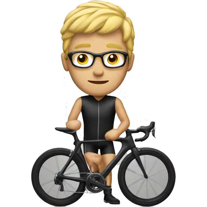 Blonde man on road bike emoji