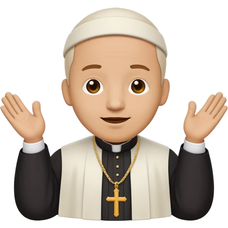 expressive, happy emoji-style icon of a Dominican congregation priest, simplified, bold outlines, flat colors emoji
