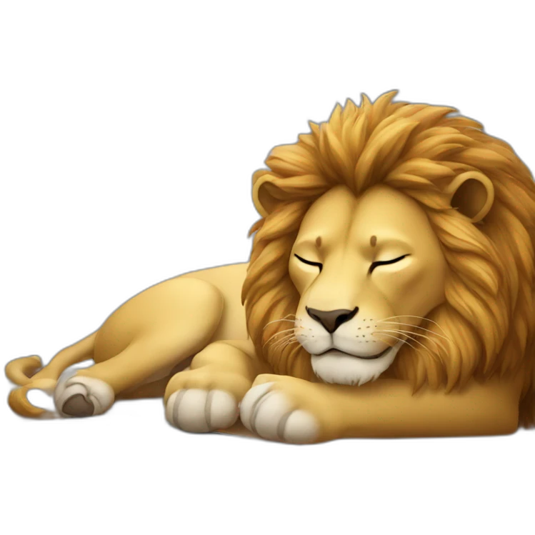 Lion using mobile while sleeping emoji