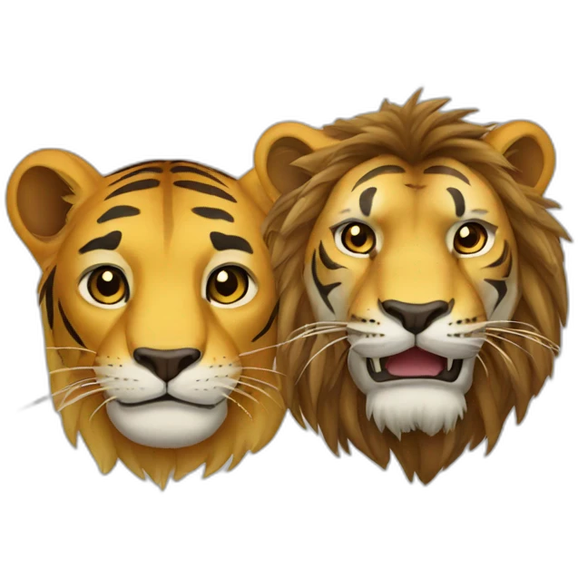Tigre et lion emoji