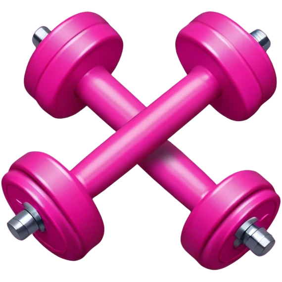 Pink dumbbells on pink circle emoji
