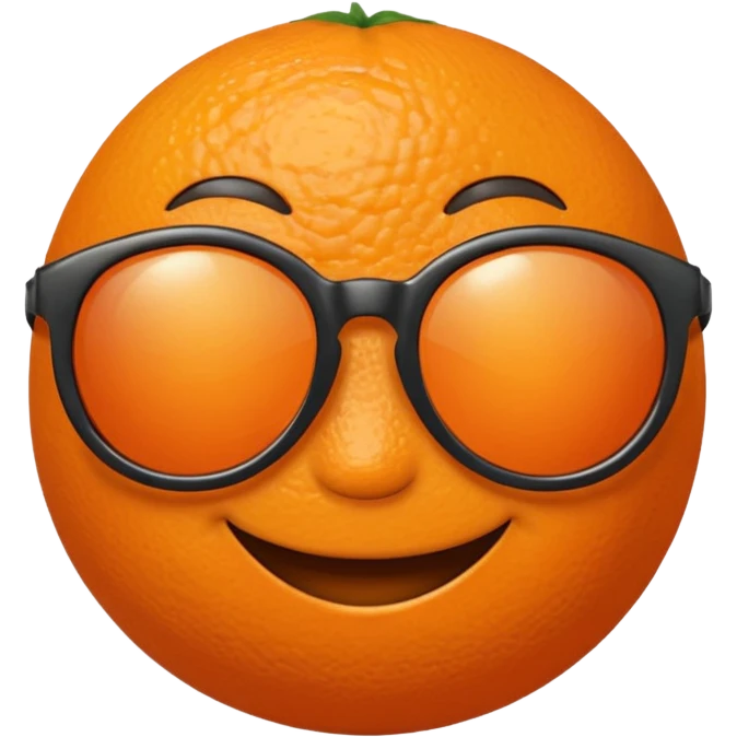 Orange with smile face with sun glasses emoji