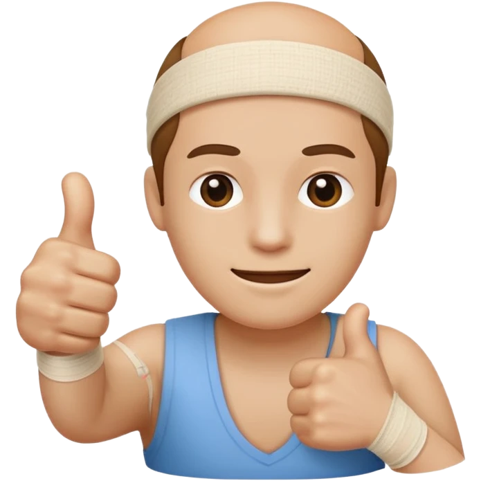 Thumbs up with a bandage on the base of the thumb emoji