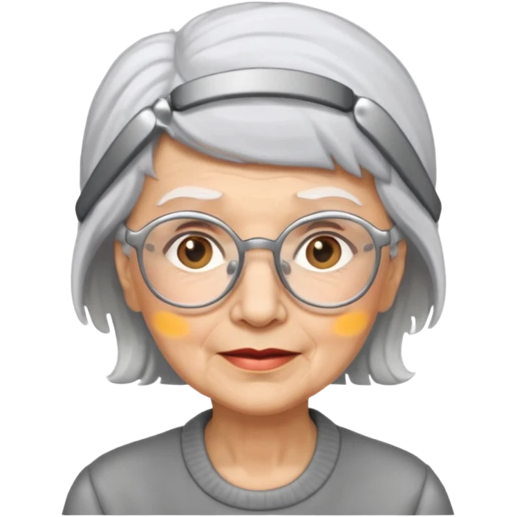 elderly woman with glasses emoji