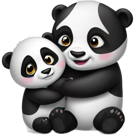 Panda hugging baby emoji