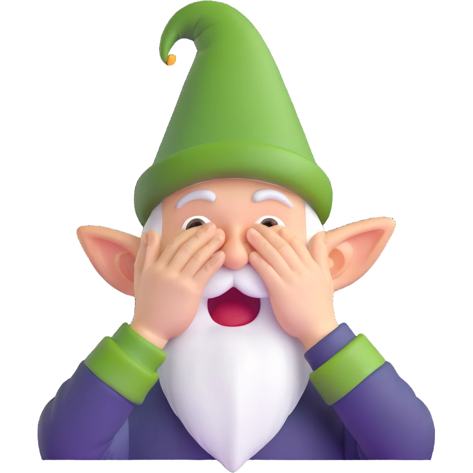 gnome holding his head and screaming emoji