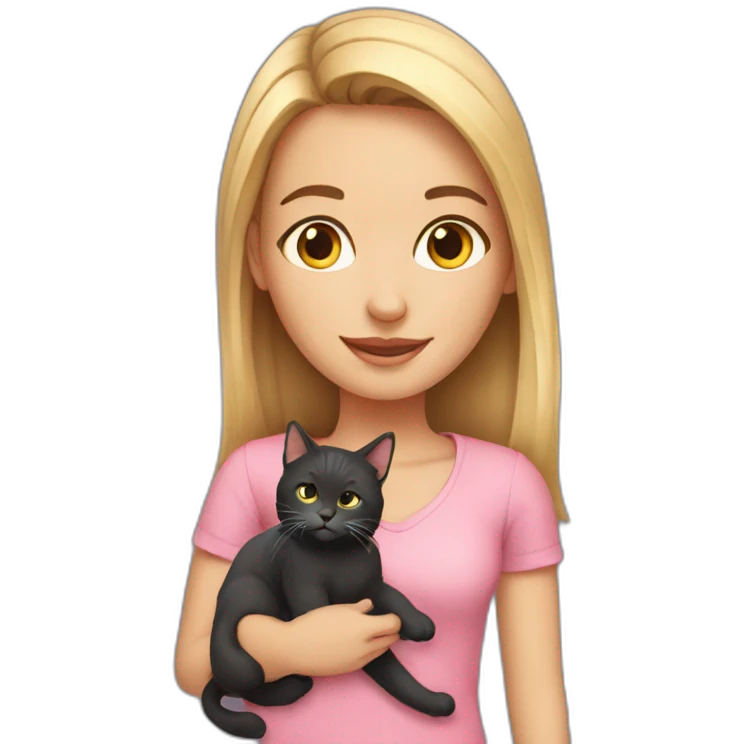 Girl with cat emoji