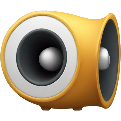 A loudspeaker with a human expression on it emoji