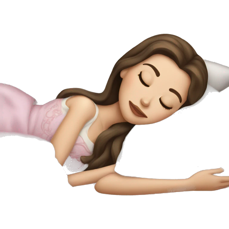 sleeping beauty brunette white girl with a silk pillow emoji