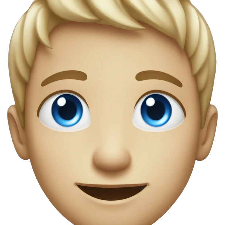 smiling boy looking at viewer with blue eyes emoji