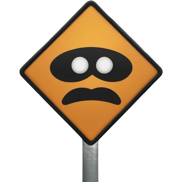Watch out for poles road sign emoji