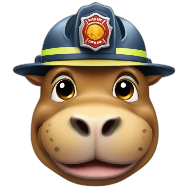 Fireman hippopotamus  emoji