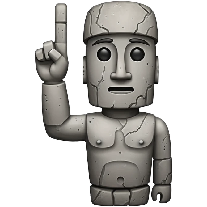 Moai making a peace sign emoji