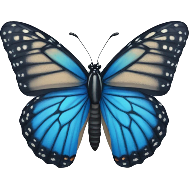 Blue monarch butterfly emoji