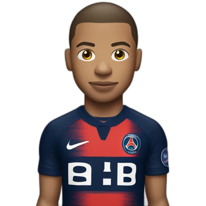 Kylian Mbappe with psg jersey emoji