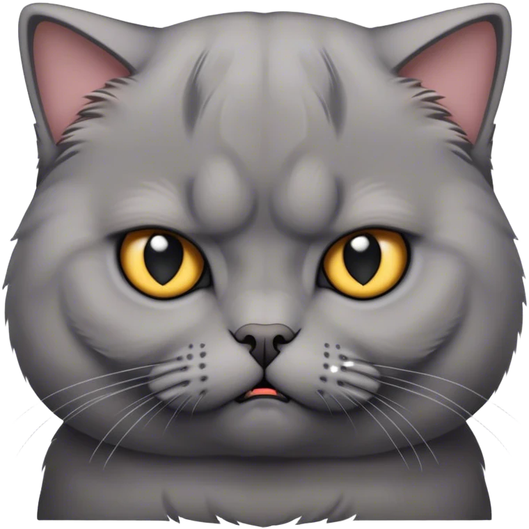 scottish fold gray cat angry emoji