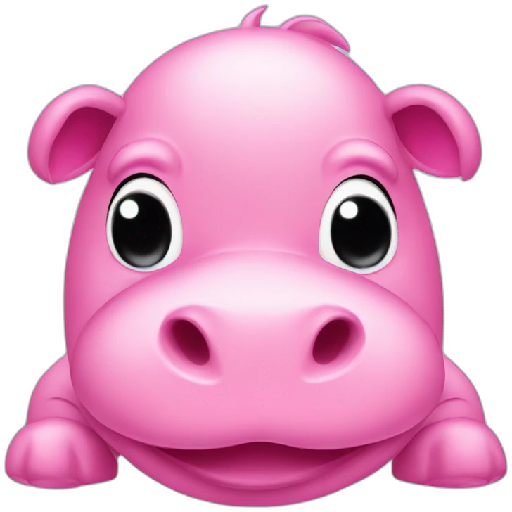 cute pink hippo with a crypto sign emoji