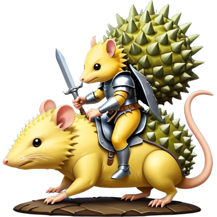 DURIAN KNIGHT RIDE ON THE RAT IN THE  MOON emoji