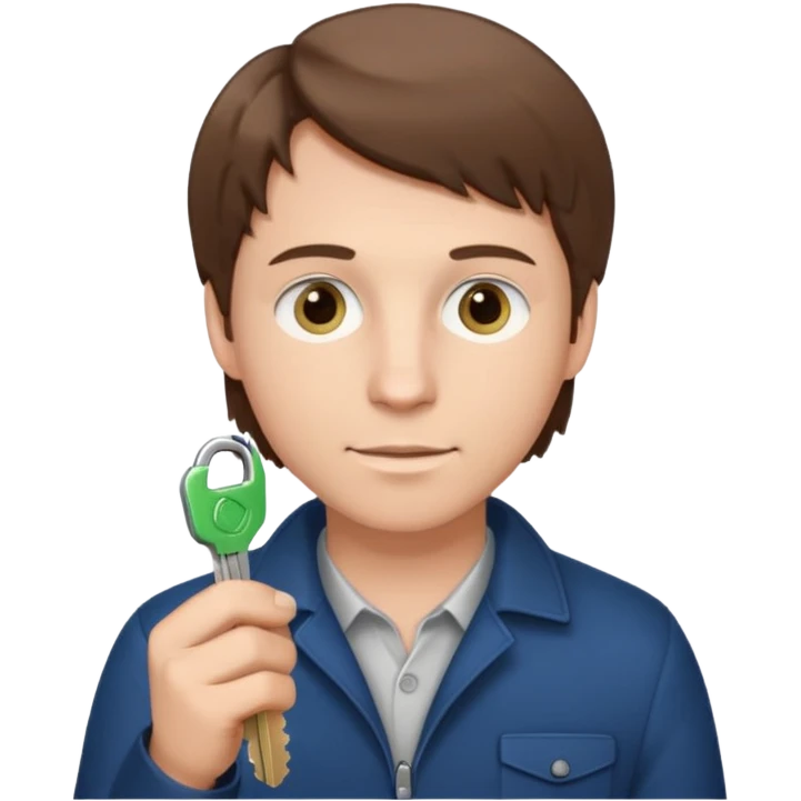 Hombre blanco con juego de llaves en la mano emoji