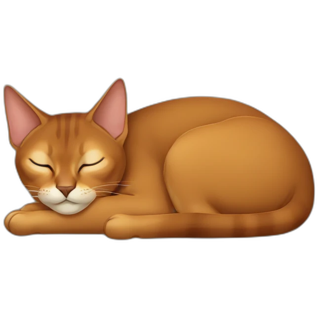 Abyssinian cat sleeping emoji