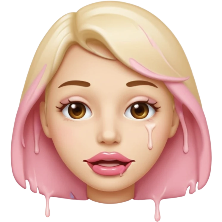 (masterpiece), (nsfw:1.4), (vector emoji style:1.2), (parted glossy lips:1.4), (creamy white drip at mouth corner:1.5), (slightly visible teeth:1.1), (soft pink cheek blush:1.2), (clean shading:1.2) emoji