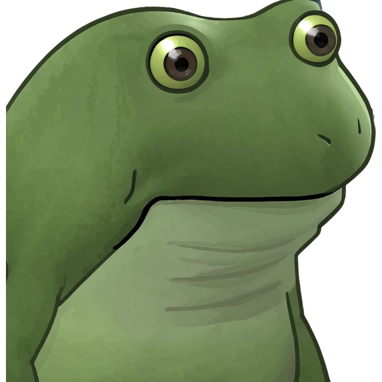 tank from bird's-eye view, green bufo frog meme style emoji