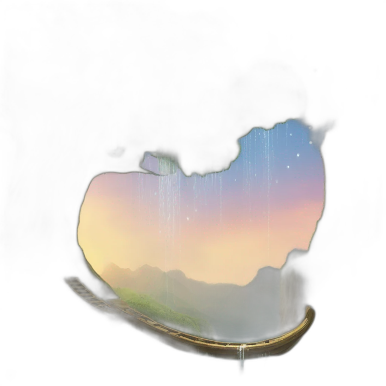 Plunge into the world of a magical water city in an old big tree emoji